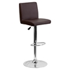 Adjustable Height Barstool - Brown, Faux Leather - FLSH-CH-92066-BRN-GG