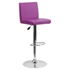 Adjustable Height Barstool - Purple, Faux Leather - FLSH-CH-92066-PUR-GG