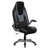 Executive Swivel Office Chair - High Back, Faux Leather, Black and Gray - FLSH-CH-CX0326H02-GG
