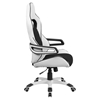 Faux Leather Executive Swivel Office Chair - High Back, Black and White - FLSH-CH-CX0713H01-GG