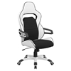 Faux Leather Executive Swivel Office Chair - High Back, Black and White - FLSH-CH-CX0713H01-GG