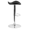 Backless Barstool - Adjustable Height, Faux Leather, Black - FLSH-CH-TC3-1002-BK-GG
