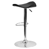 Backless Barstool - Adjustable Height, Faux Leather, Black - FLSH-CH-TC3-1002-BK-GG