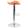 Backless Barstool - Adjustable Height, Faux Leather, Orange - FLSH-CH-TC3-1002-ORG-GG