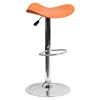 Backless Barstool - Adjustable Height, Faux Leather, Orange - FLSH-CH-TC3-1002-ORG-GG