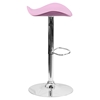 Backless Barstool - Adjustable Height, Faux Leather, Pink - FLSH-CH-TC3-1002-PK-GG