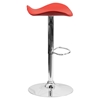 Backless Barstool - Adjustable Height, Faux Leather, Red - FLSH-CH-TC3-1002-RED-GG