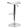 Backless Barstool - Adjustable Height, Faux Leather, White - FLSH-CH-TC3-1002-WH-GG