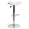 Backless Barstool - Adjustable Height, Faux Leather, White - FLSH-CH-TC3-1002-WH-GG