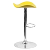 Backless Barstool - Adjustable Height, Faux Leather, Yellow - FLSH-CH-TC3-1002-YEL-GG