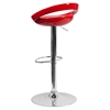 Plastic Adjustable Height Barstool - Backless, Red - FLSH-CH-TC3-1062-RED-GG