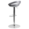 Plastic Adjustable Height Barstool - Backless, Silver - FLSH-CH-TC3-1062-SIL-GG