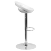 Plastic Adjustable Height Barstool - Backless, White - FLSH-CH-TC3-1062-WH-GG