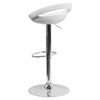 Plastic Adjustable Height Barstool - Backless, White - FLSH-CH-TC3-1062-WH-GG