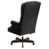 Leather Executive Swivel Office Chair - High Back, Button Tufted, Black - FLSH-CI-360-BK-GG