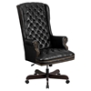Leather Executive Swivel Office Chair - High Back, Button Tufted, Black - FLSH-CI-360-BK-GG