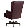 Leather Executive Swivel Office Chair - High Back, Nailhead, Burgundy - FLSH-CI-J600-BY-GG