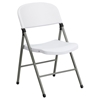 Hercules Series Plastic Folding Chair - Gray Frame, White - FLSH-DAD-YCD-70-WH-GG