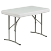 Plastic Folding Table and 2 Benches - White - FLSH-DAD-YCZ-103-GG