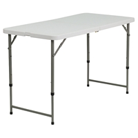 24" x 48" Granite Plastic Folding Table - Height Adjustable, White