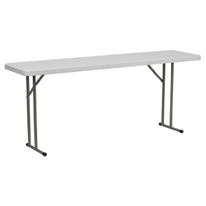 18" x 72" Rectangular Folding Table - Granite Plastic, White 