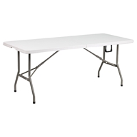 Rectangular Bi-Fold Table - Granite Plastic, Folding, White