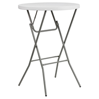 32" Round Folding Table - Bar Height, White