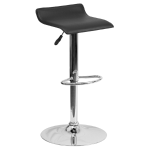 Adjustable Height Barstool - Faux Leather, Black 