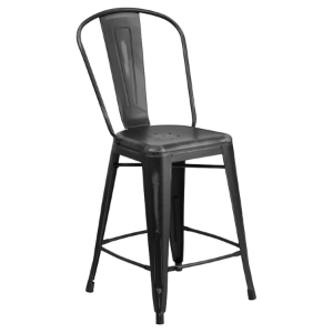 Metal Counter Stool - Black 