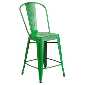 Metal Counter Stool - Green 