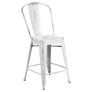Metal Counter Stool - White 