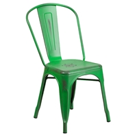 Metal Stackable Chair - Green