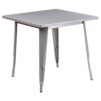 Square Metal Table - Silver