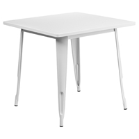 Square Metal Table - White