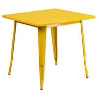 Square Metal Table - Yellow