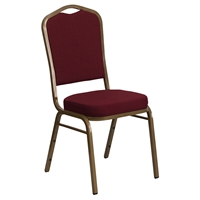 Hercules Series Stacking Banquet Chair - Crown Back, Burgundy, Gold