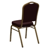 Hercules Series Stacking Banquet Chair - Crown Back, Burgundy Pattern, Gold - FLSH-FD-C01-ALLGOLD-EFE1679-GG