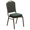 Hercules Series Stacking Banquet Chair - Crown Back, Green, Gold Vein - FLSH-FD-C01-GOLDVEIN-0640-GG