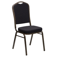 Hercules Series Stacking Banquet Chair - Crown Back, Black Patterned
