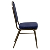 Hercules Series Stacking Banquet Chair - Crown Back, Gold Vein, Navy Blue - FLSH-FD-C01-GOLDVEIN-S0810-GG