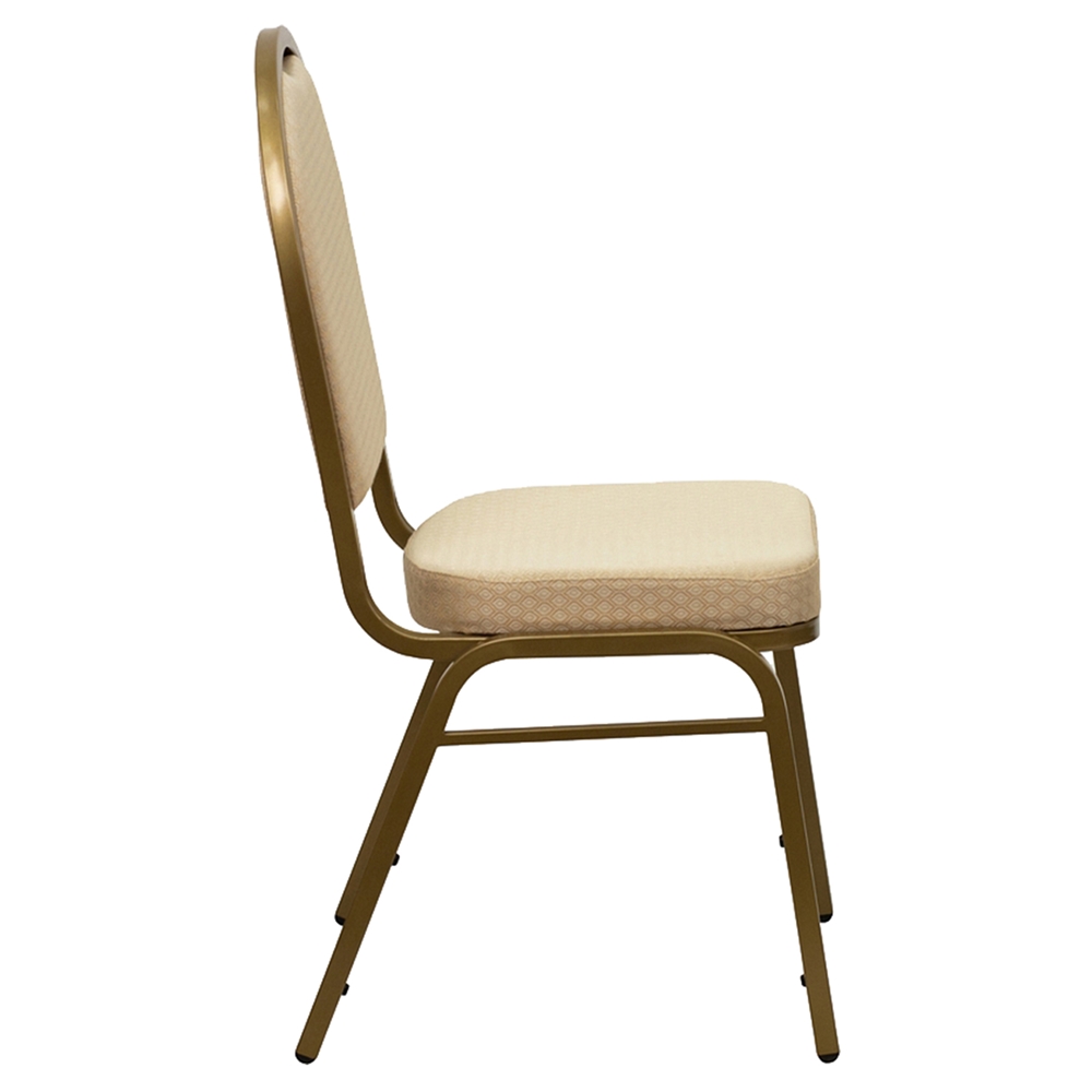 Hercules Series Stacking Banquet Chair Dome Back Beige Gold Dcg
