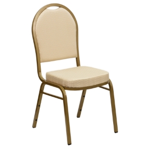 Hercules Series Stacking Banquet Chair - Dome Back, Beige, Gold 