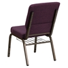 Hercules Series 18.5" Fabric Church Chair - Rack, Plum - FLSH-FD-CH02185-GV-005-BAS-GG
