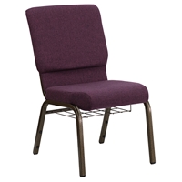 Hercules Series 18.5" Fabric Church Chair - Rack, Plum