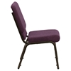 Hercules Series 18.5" Fabric Stacking Church Chair - Plum, Gold Vein - FLSH-FD-CH02185-GV-005-GG