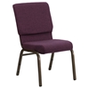 Hercules Series 18.5" Fabric Stacking Church Chair - Plum, Gold Vein - FLSH-FD-CH02185-GV-005-GG