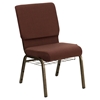 Hercules Series 18.5" Fabric Church Chair - Rack, Brown - FLSH-FD-CH02185-GV-10355-BAS-GG