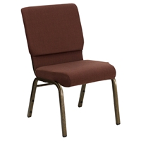 Hercules Series 18.5" Fabric Stacking Church Chair - Brown