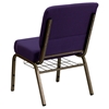 Hercules Series 18.5" Royal Fabric Church Chair - Rack, Purple - FLSH-FD-CH02185-GV-ROY-BAS-GG