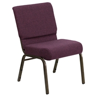 Hercules Series 21" Extra Wide Fabric Stacking Church Chair - Plum